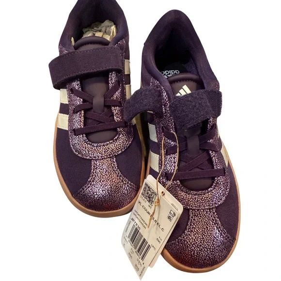 Adidas Kids Sparkling Purple Sneakers - Picture 2 of 4